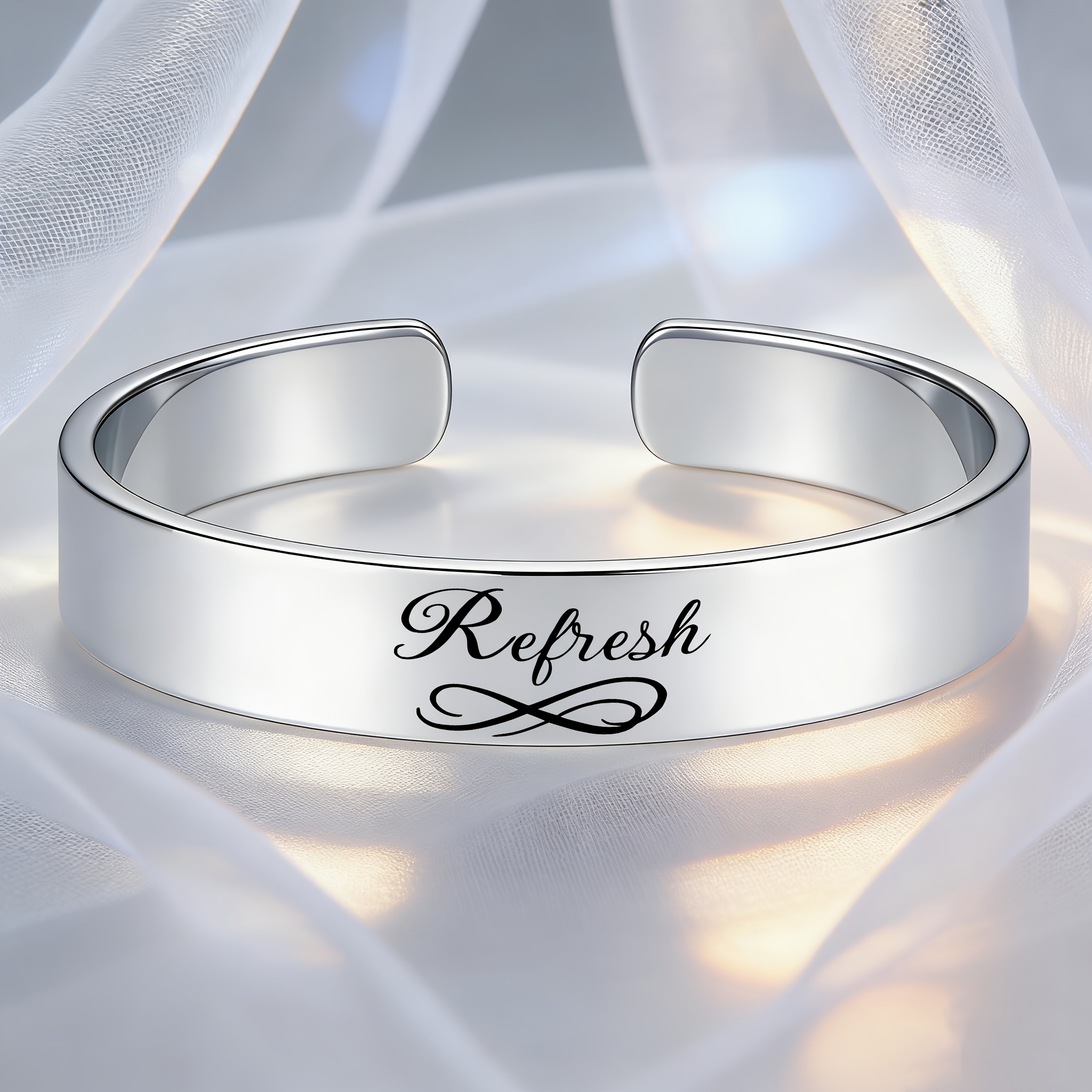 Women's Elegant Infinity Symbol Stainless Steel Open Bangle